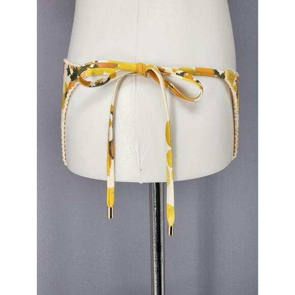 Peony Swimwear Bikini Bottoms Womens 6 Yellow Lemon Print String Tie Side - Picture 4 of 14